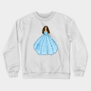 Blue Quinceanera Dress Fashion Illustration Crewneck Sweatshirt